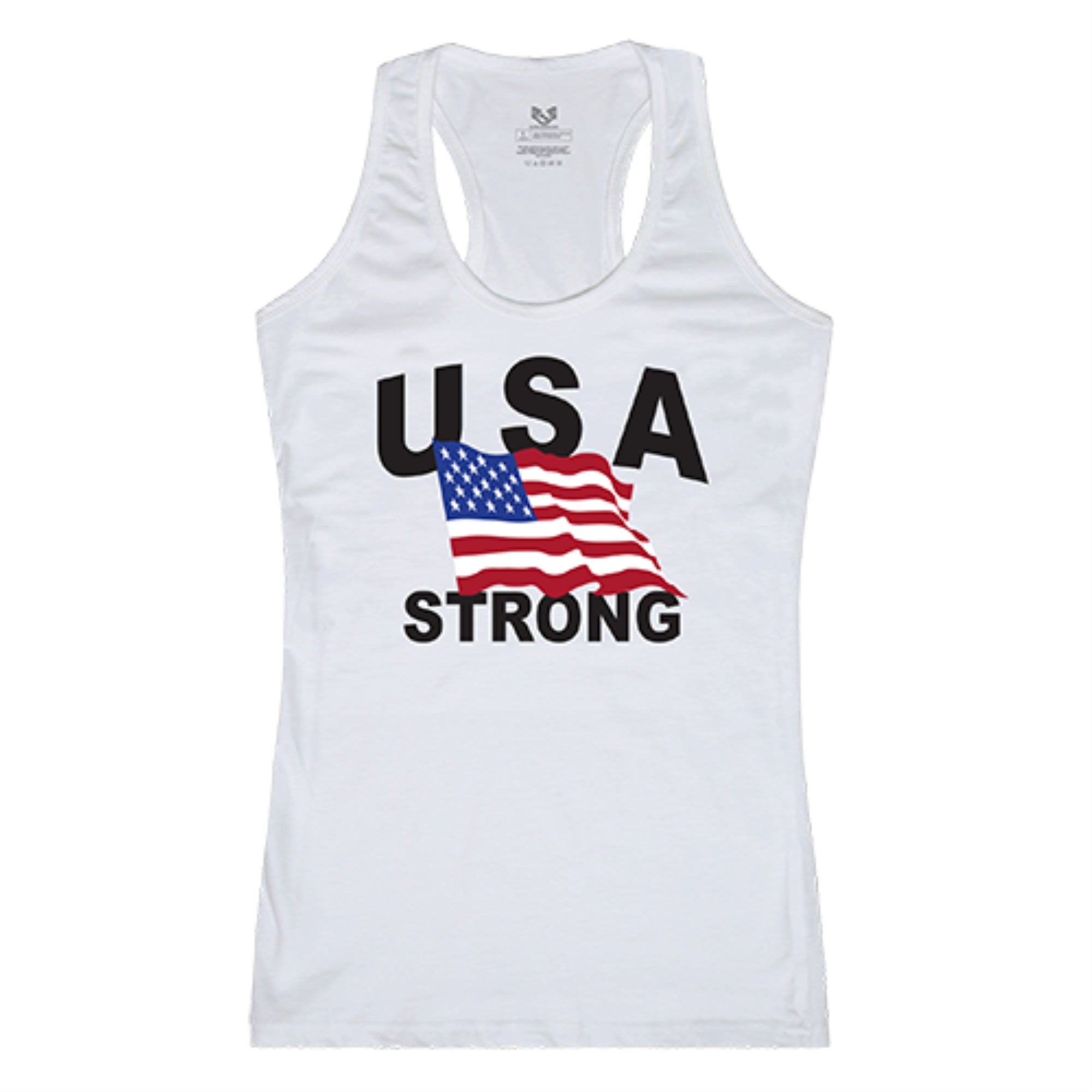 Graphic Tank, USA Strong 4, White, L