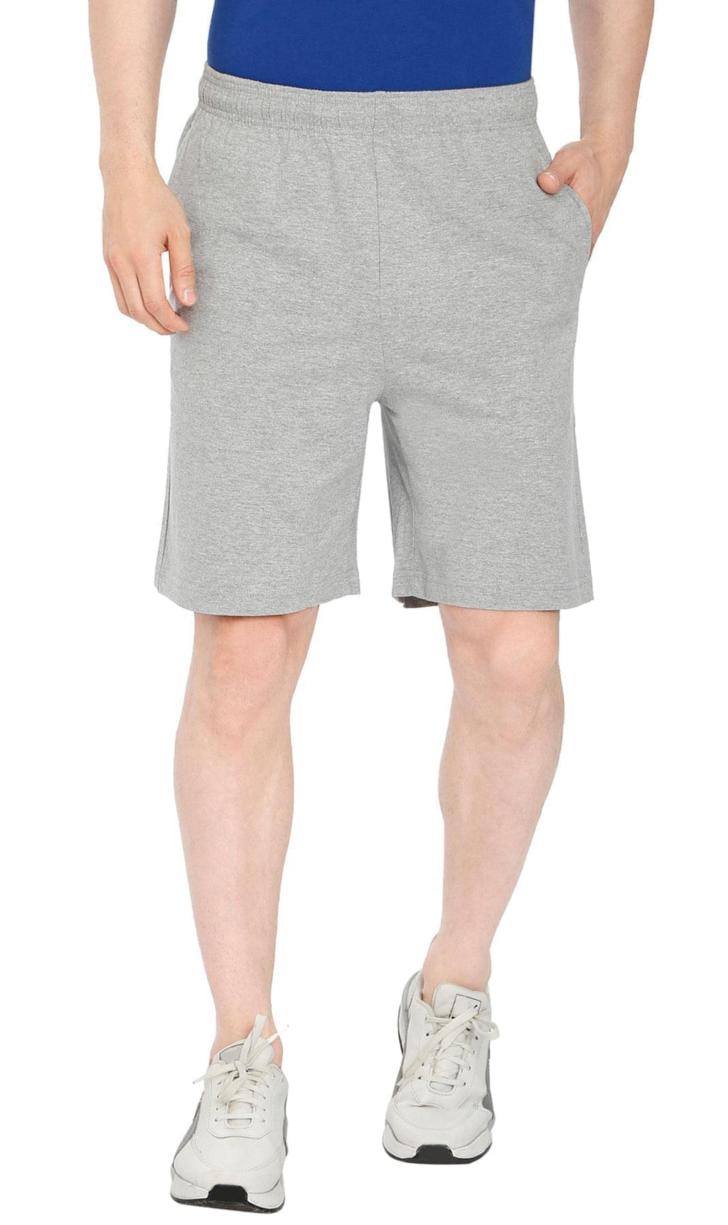 Men's 100% Cotton Knit Shorts — Elastic Waist with Inner Drawstring