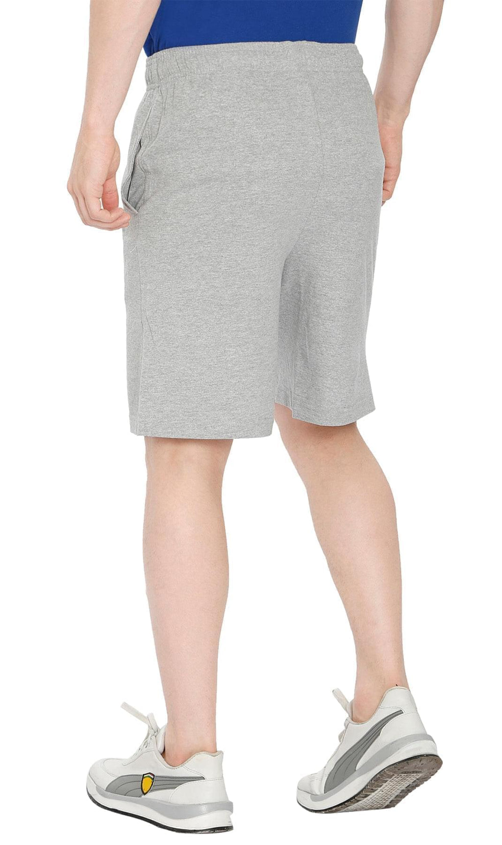 Men's 100% Cotton Knit Shorts — Elastic Waist with Inner Drawstring
