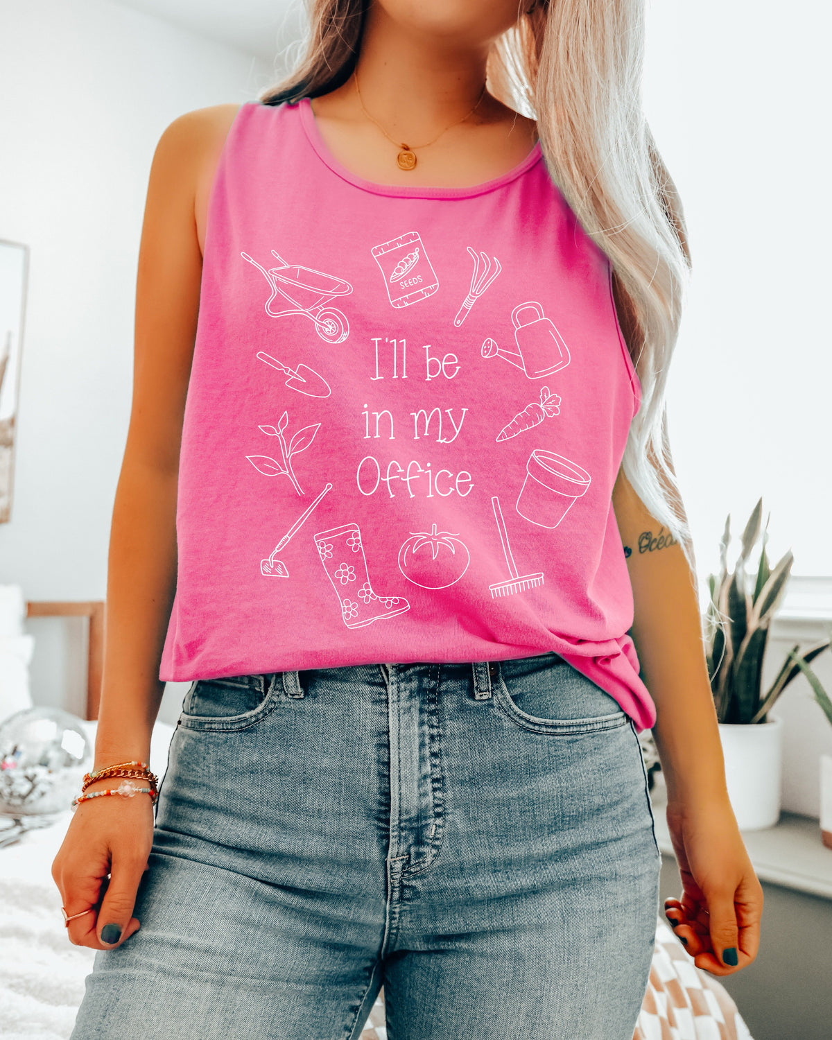 I’ll Be in My Office Gardening Comfort Colors Tank Top – Plant Nature Garden Lover Graphic