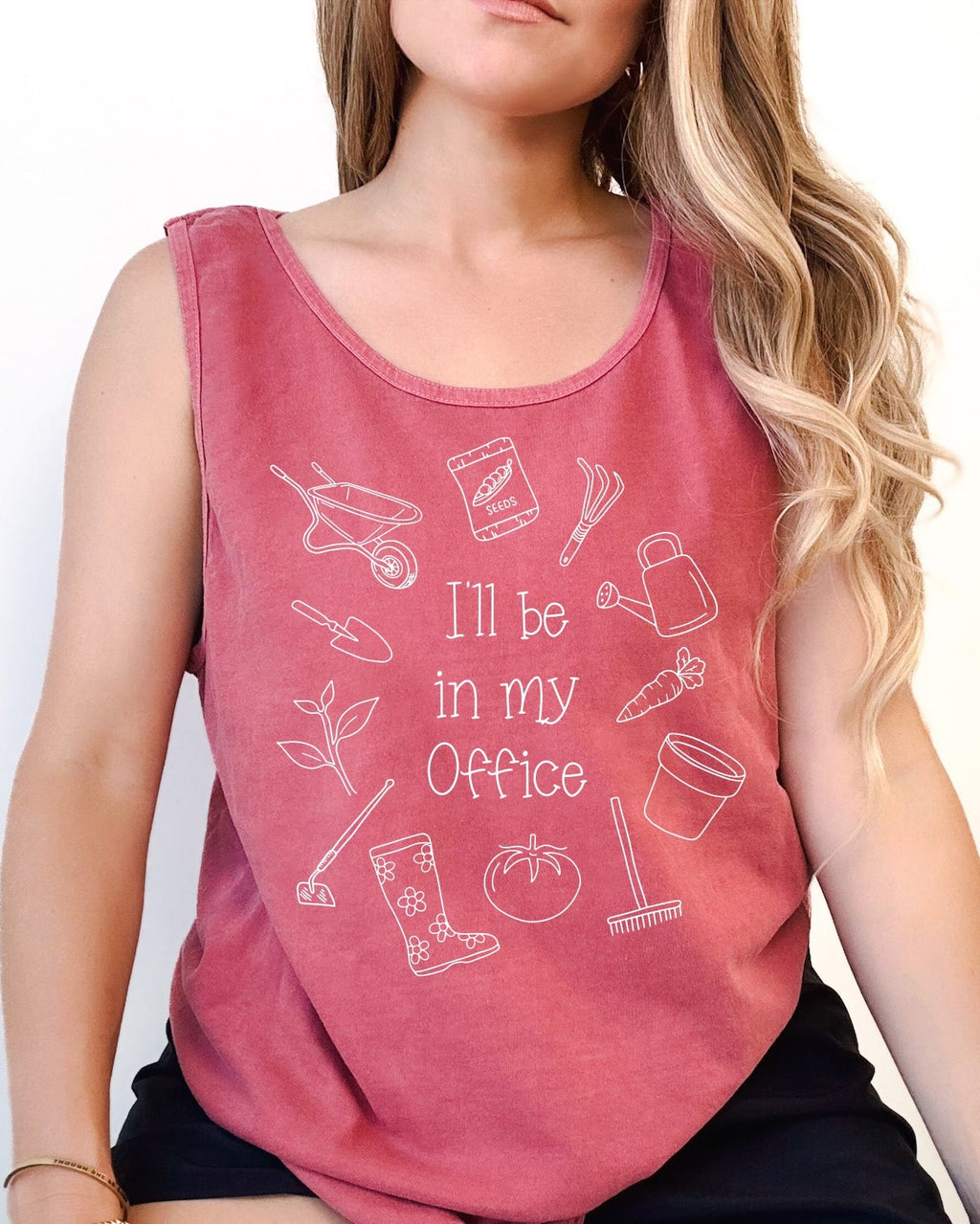 I’ll Be in My Office Gardening Comfort Colors Tank Top – Plant Nature Garden Lover Graphic