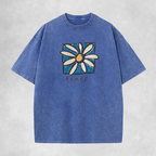Retro Peace Sign T-Shirt – Vintage Washed Inspirational Graphic Tee, Classic 70s Lightweight Cotton Unisex Positive Vibe Top