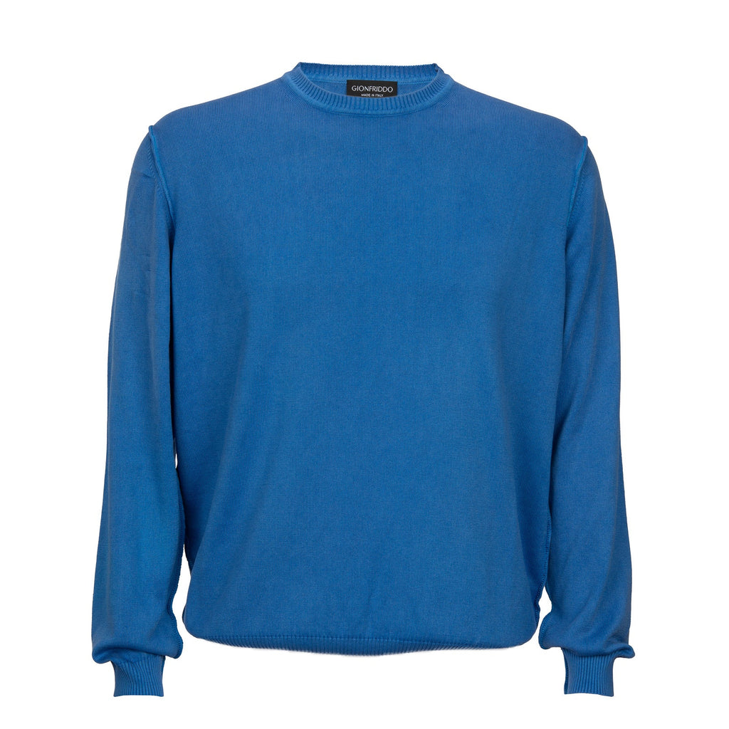 100% Cotton Crew with Blue Contrast Stitching