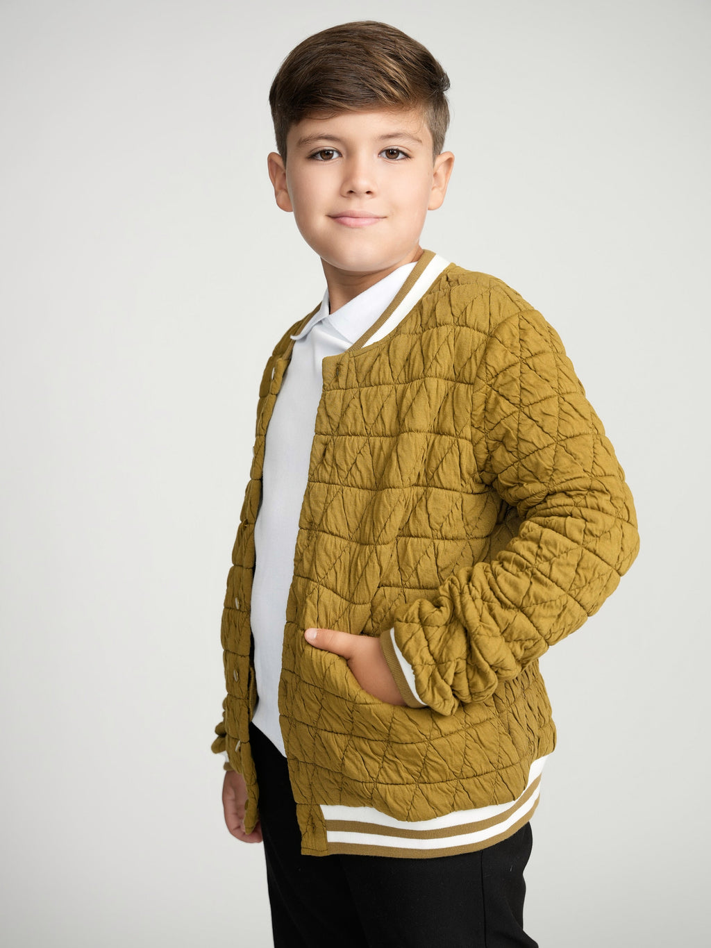Golden Brown Varsity Bomber