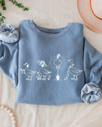 Goose Gardening Plant Lady Comfort Colors Garment-Dyed Sweatshirt – Floral Nature Graphic