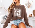 Gratitude Fall Thanksgiving Day Christian Comfort Colors Long Sleeve Shirt