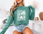 Gratitude Fall Thanksgiving Day Christian Comfort Colors Long Sleeve Shirt