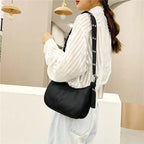 Casual Shoulder Bags For Women Black Waterproof Nylon Crossbody Bag Cool Girls Underarm Handbag Purse