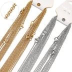 10Pcs/lot  50cm Stainless Steel Link Chains Necklaces Cuban Cross Chains Accessories for DIY Gifts Jewelry Making Bulk Wholesale