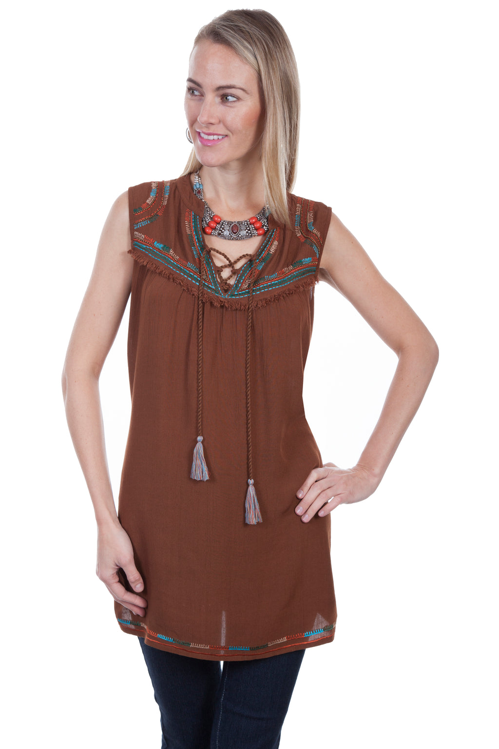 S/L TIE FRONT TUNIC