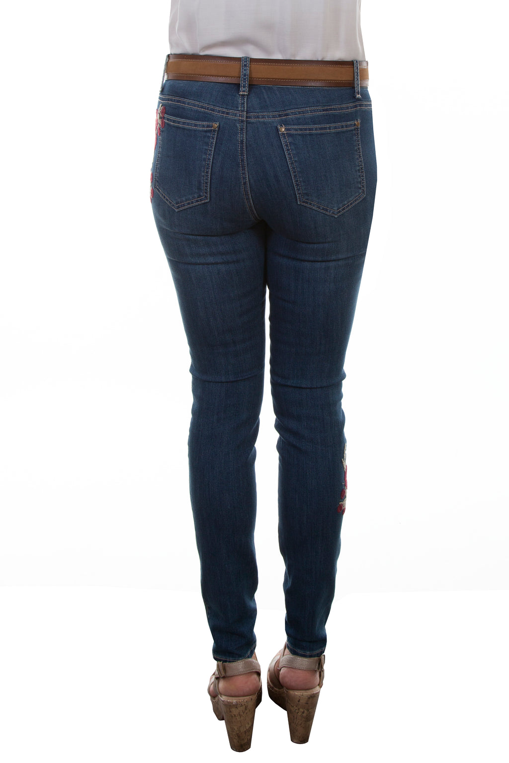 FLORAL EMBROIDERED JEANS