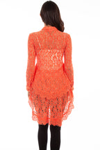 LACE BUTTON UP DOUBLE RUFFLE BLOUSE