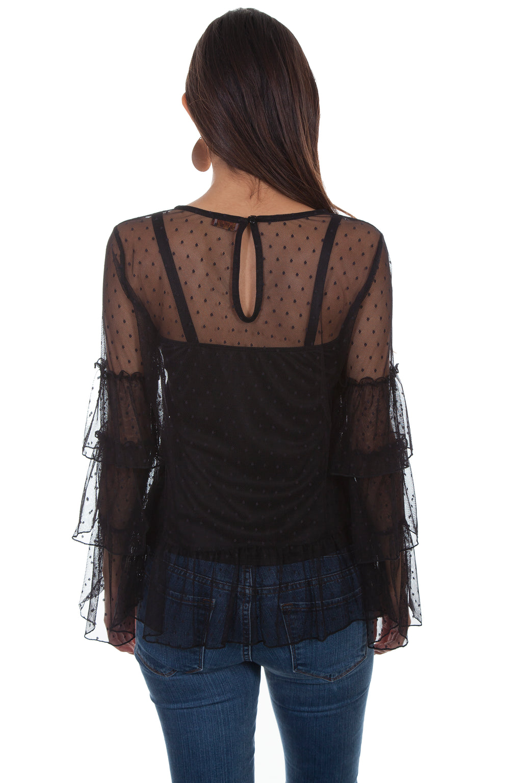 2 PC. SWISS DOT TOP W/TRIPLE RUFFLE