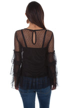 2 PC. SWISS DOT TOP W/TRIPLE RUFFLE