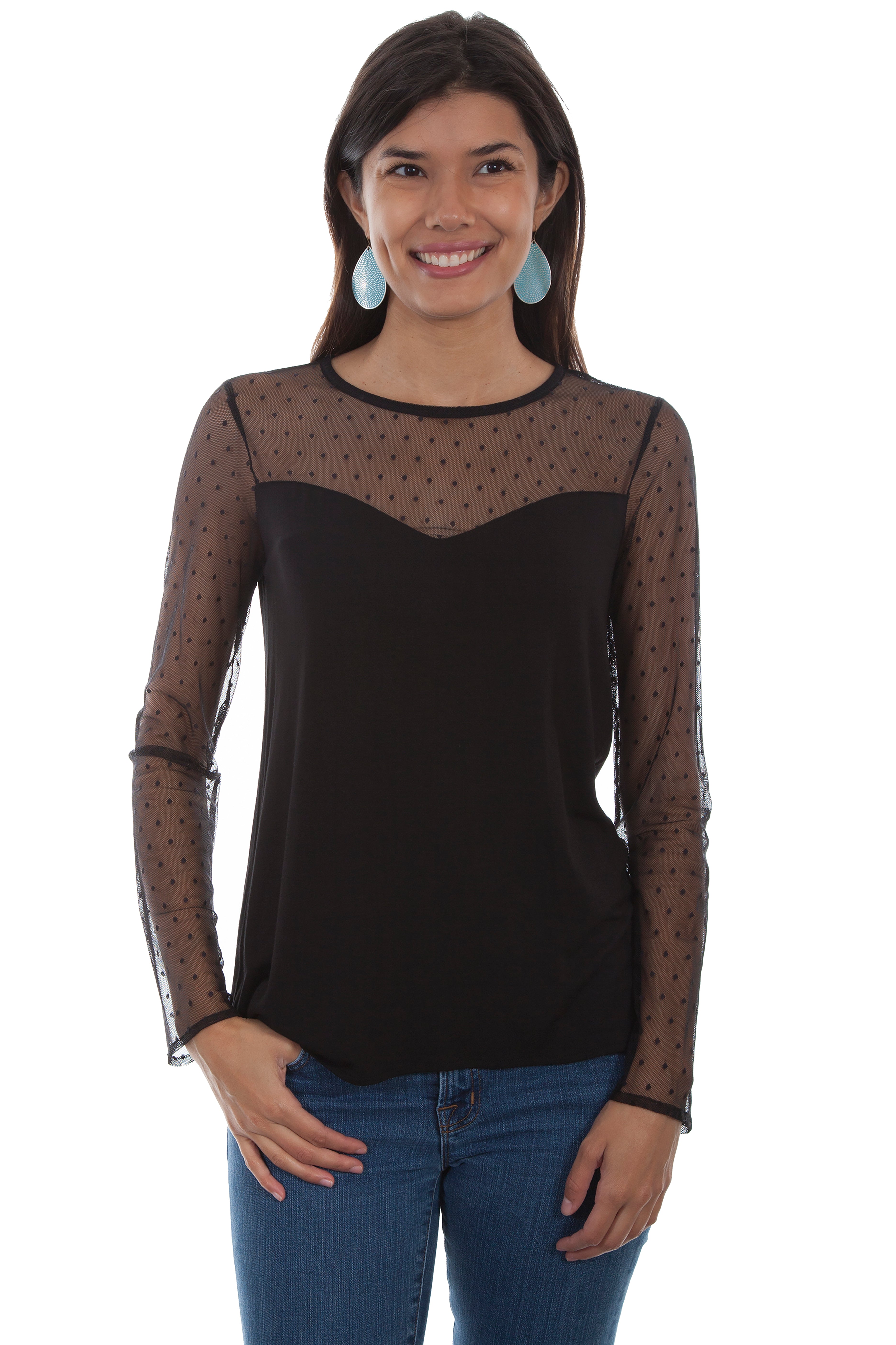 SWISS DOT TOP W/SWEETHEART NECKLINE