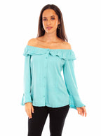 RUFFLE OFF/ON SHOULDER BLOUSE