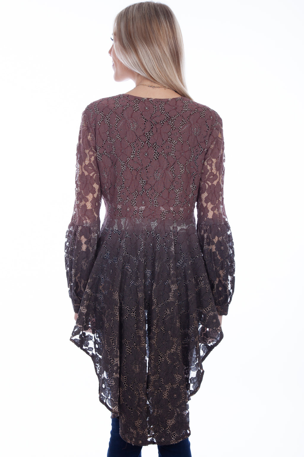 HI/LO SURPLICE TOP W/BALLOON SLEEVES