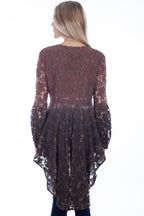 HI/LO SURPLICE TOP W/BALLOON SLEEVES