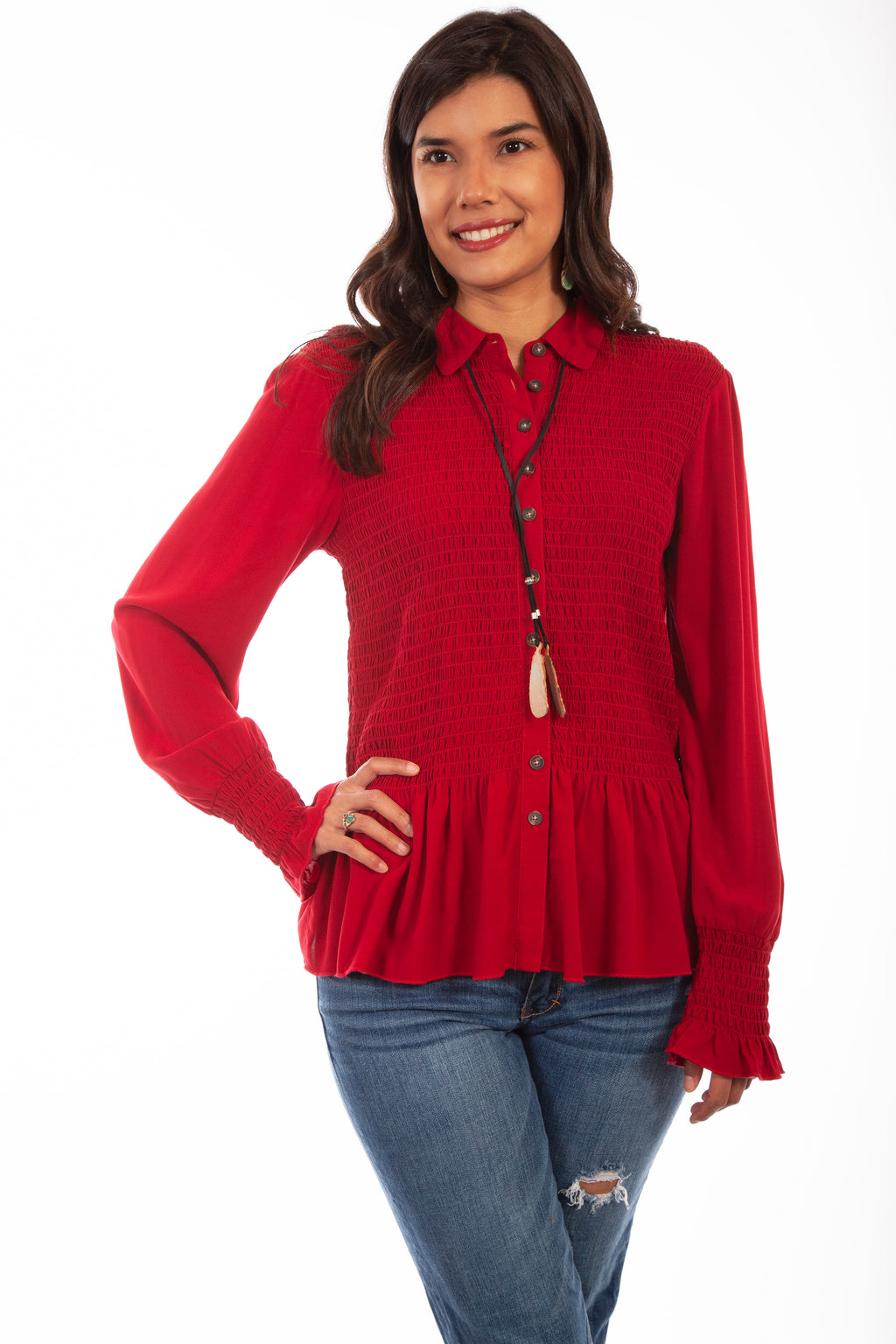 PEPLUM SHIRT SMOCK BODICE & CUFFS