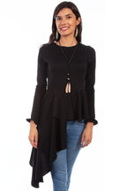 TOP W/ASYMETRICAL PEPLUM