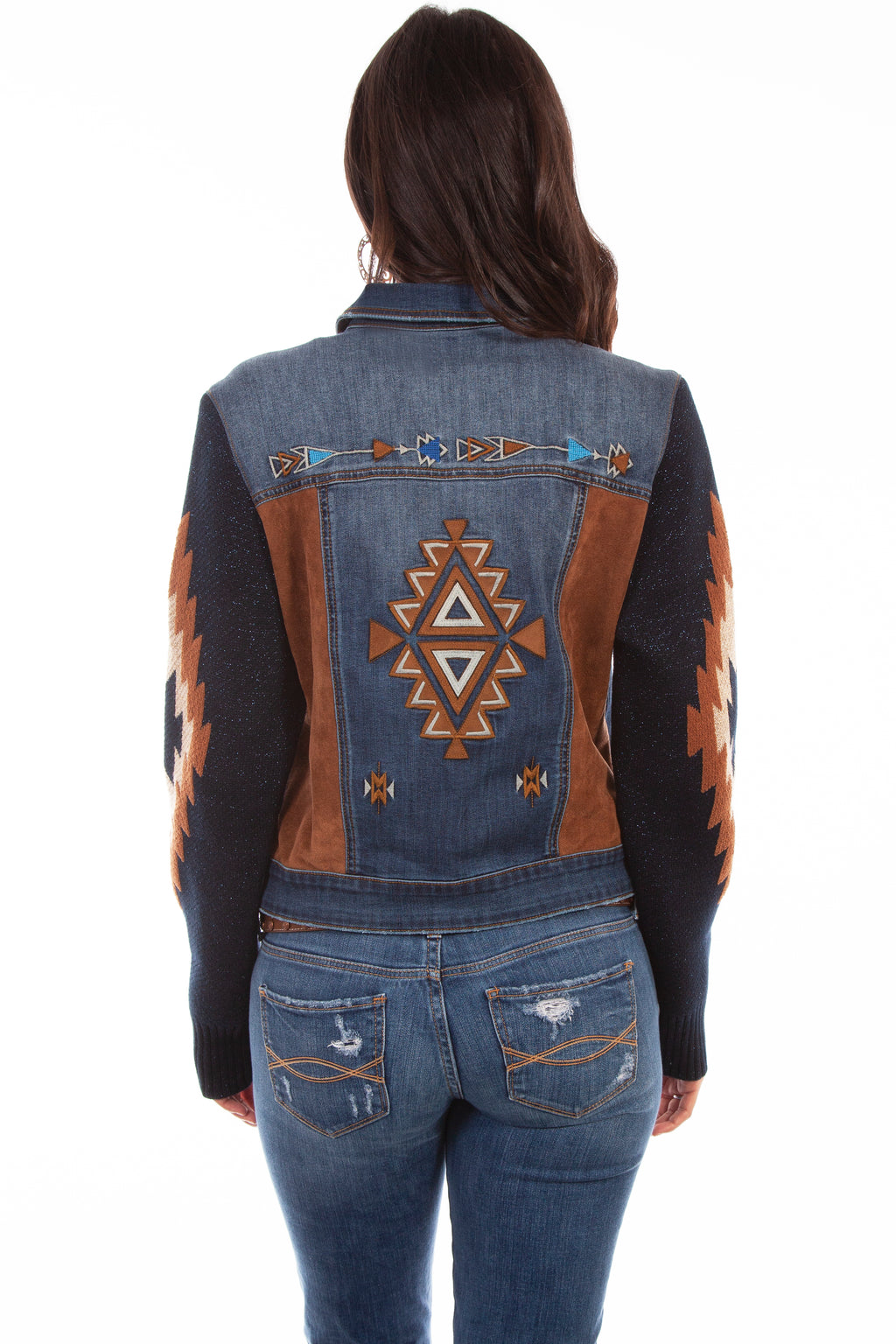 AZTEC EMB. SWEATER SLEEVE JACKET