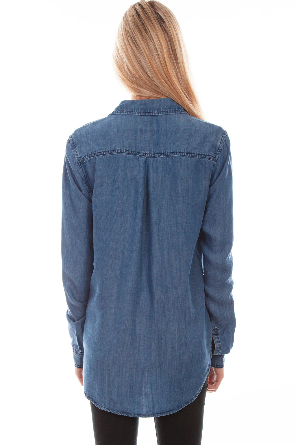 FRINGE BUTTON DOWN BLOUSE