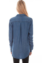 FRINGE BUTTON DOWN BLOUSE