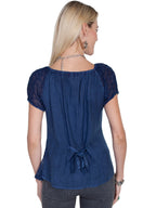 RAYON ELASTIC SLEEVE BLOUSE