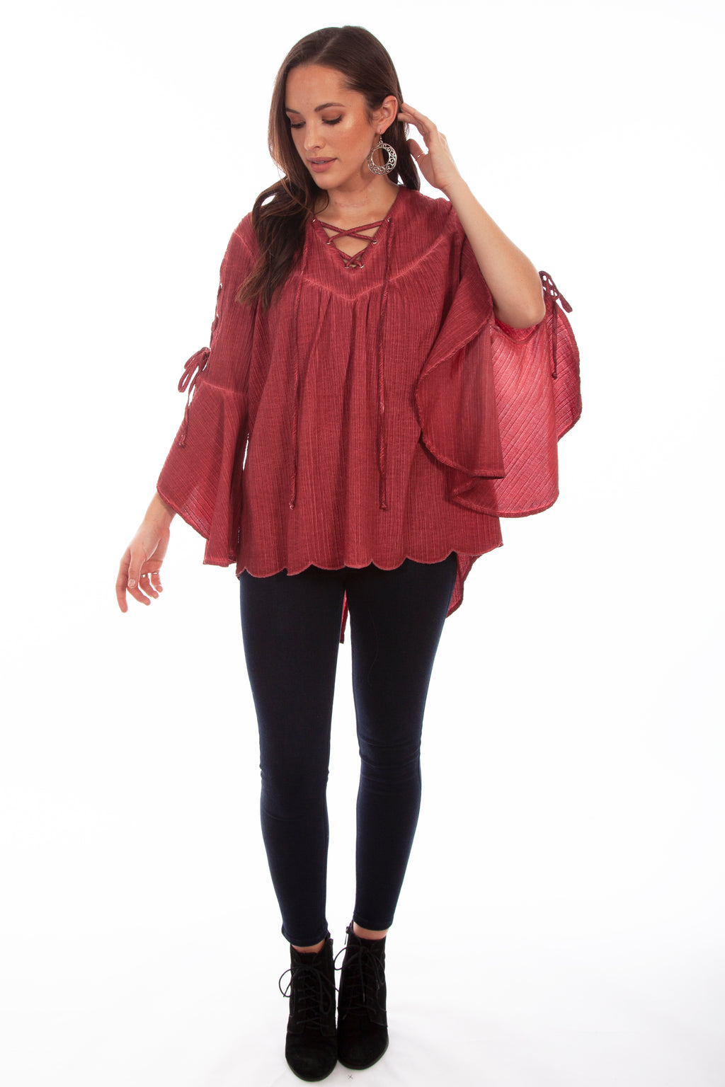 TUNIC W/LACE UP SLEEVES