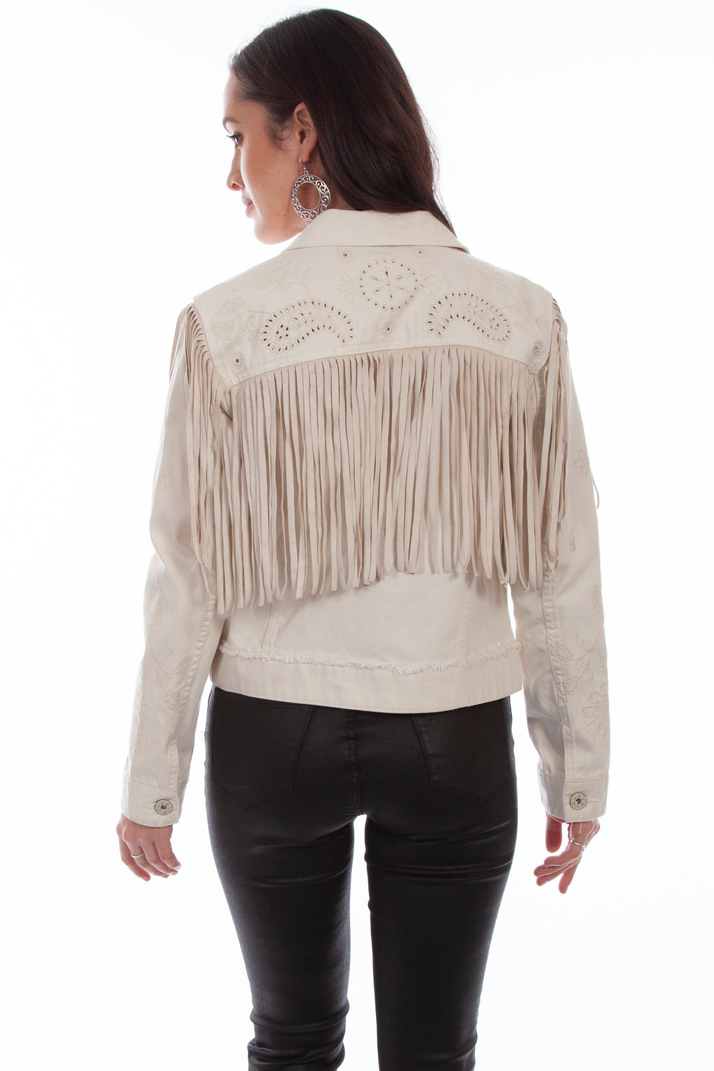 FRINGE JACKET W/EMB. CROCHET