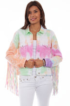 TIE DYE JACKET W/FRINGE