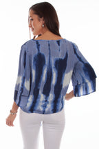 TIE DYE TIE FRONT BLOUSE