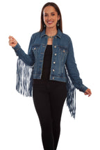 DENIM JACKET W/DENIM FRINGE
