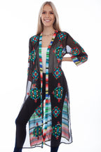 EMBROIDERED DUSTER SERAPE BACK