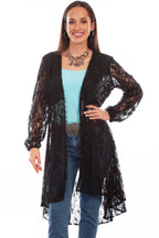 LACE OVERLAY DUSTER W/EMB BUST