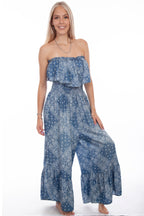 BANDANA PRINT JUMPSUIT RUFFLE TOP