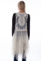 EMB TULLE LAYERED DUSTER