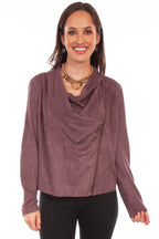 ZIP DRAPE CROSS OVER JACKET
