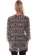 MANDARIN COLLAR BLOUSE NATURAL CREPE