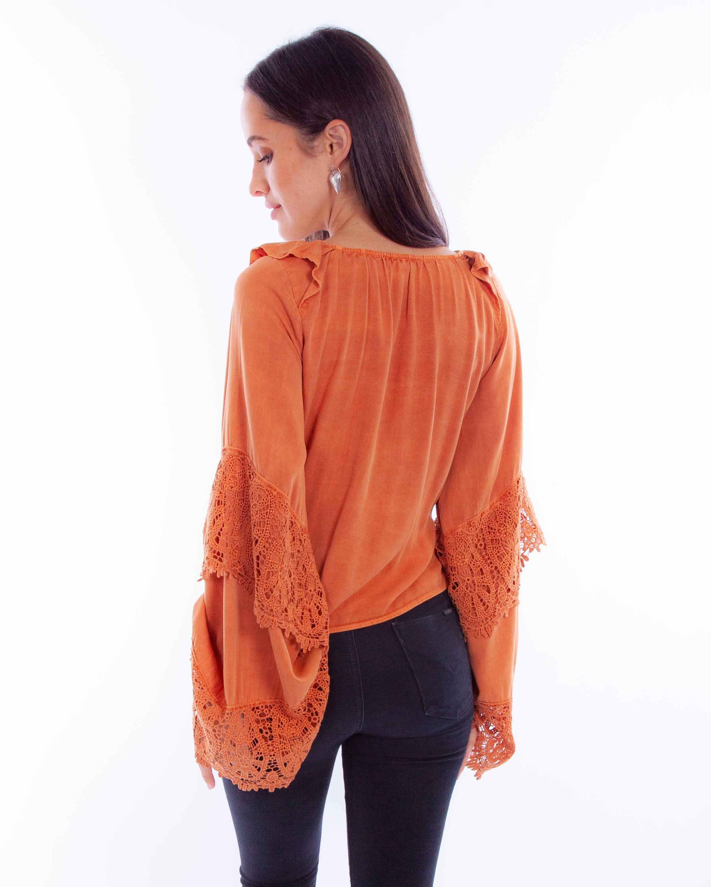 CROCHET BELL SLEEVE TOP