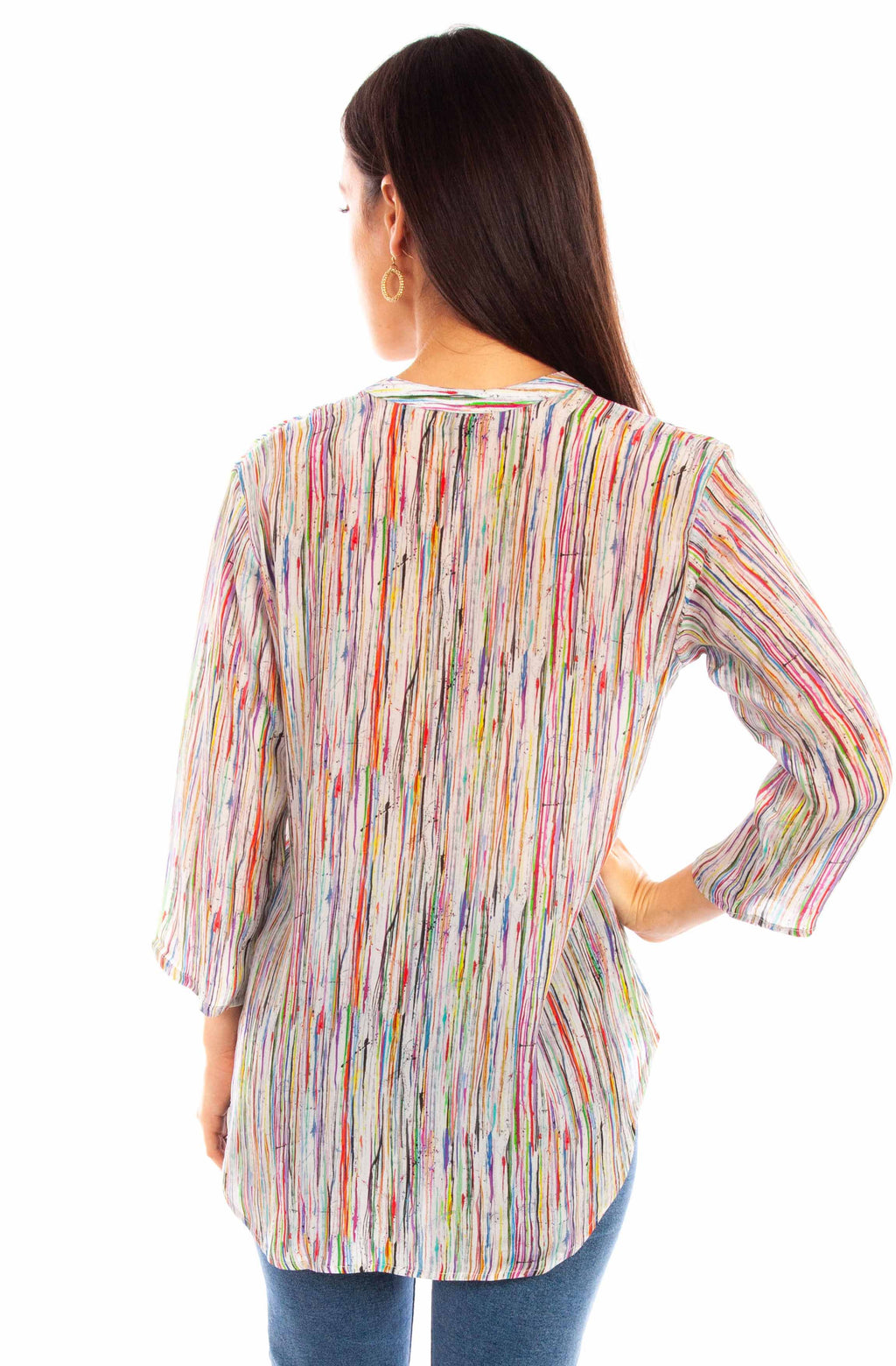 ABSTRACT STRIPE PRINT BLOUSE