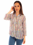 ABSTRACT STRIPE PRINT BLOUSE