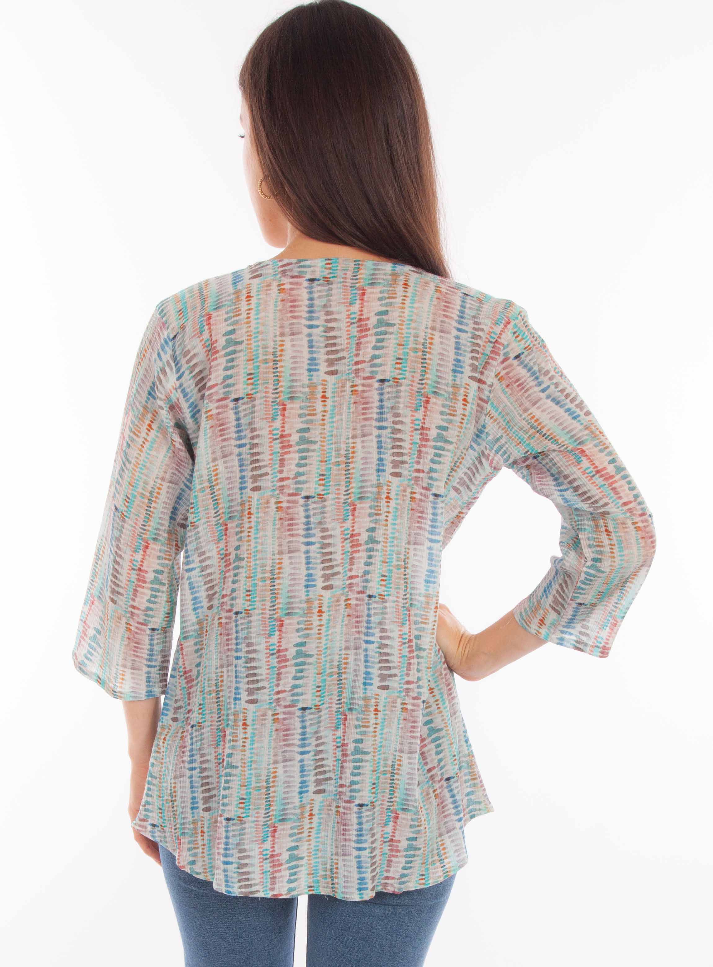 WATER COLOR PRINT PULLOVER BLOUSE
