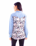 HORSE PRINT DENIM TOP