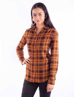 LADIES SEERSUCKER PLAID SHIRT