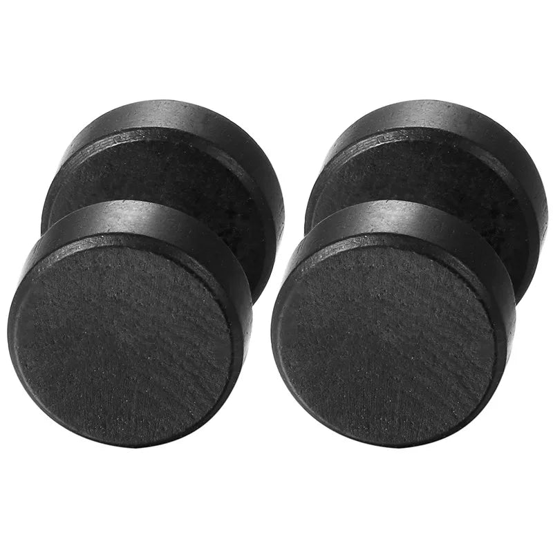 Boniskiss Men Earrings Stud 8/10mm/12mm Wood Dumbbell Barbell Earrings Double Sided Women Earring Body Piercing Boucle D'oreille