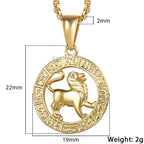 Men's Women's 12 Horoscope Zodiac Sign Gold Color Pendant Necklace Aries Leo Wholesale 12 Constellations Jewelry GPM24