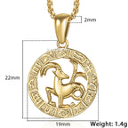 Men's Women's 12 Horoscope Zodiac Sign Gold Color Pendant Necklace Aries Leo Wholesale 12 Constellations Jewelry GPM24