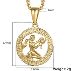 Men's Women's 12 Horoscope Zodiac Sign Gold Color Pendant Necklace Aries Leo Wholesale 12 Constellations Jewelry GPM24