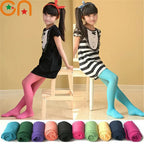 Girls Ballet Dance Pantyhose Children A Thin Section Fashion Velvet Tights Baby Solid Black White Stockings For 0-15Y Kids CN